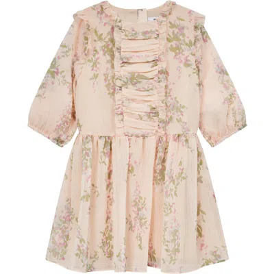 Reiss Kids' Amber Floral Chiffon Dress In Pink Print