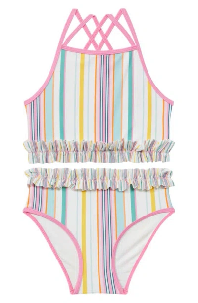 Reiss Kids' Amelia Two-piece Swimsuit In Pink Multi