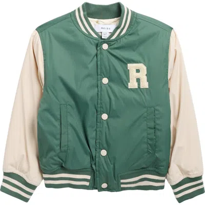 Reiss Kids' Arkan Varsity Jacket In Green