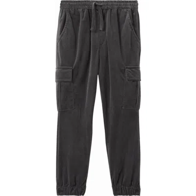 Reiss Kids' Aymos Sr. Corduroy Tapered Cargo Pants In Steel Grey