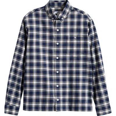 Reiss Kids' Bailes Plaid Button-up Shirt In Blue