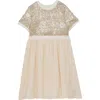 Reiss Kids' Bee Sequin Bodice Party Dress In Gold