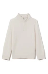 Reiss Kids' Blackhall Quarter Zip Wool Sweater In White
