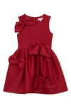Reiss Kids' Bow Accent Sleeveless Party Dress In Red