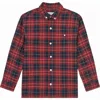 Reiss Red Navy Blue Bronts Checked Cotton Shirt 9 In Multi