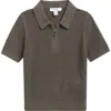 Reiss Kids' Burnham Half Zip Polo In Green