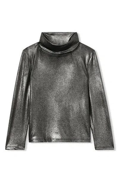 Reiss Kids' Casey Jr. Metallic Turtleneck In Gray
