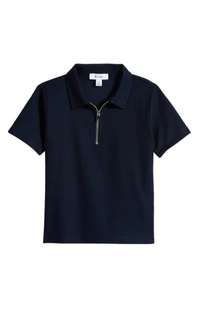 Reiss Kids' Cayman Sr. Zip Polo In Navy