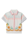 REISS REISS KIDS' CESCA SR. CITRUS EMBROIDERED COTTON BUTTON-UP SHIRT