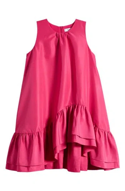 Reiss Bright Pink Cherie Teen Layered High-low Dress