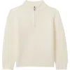 Reiss Kids' Chester Sr. Half Zip Wool Sweater In Off White