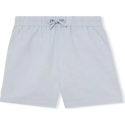 Reiss Kids' Cleo Slub Cotton & Linen Drawstring Shorts In Blue