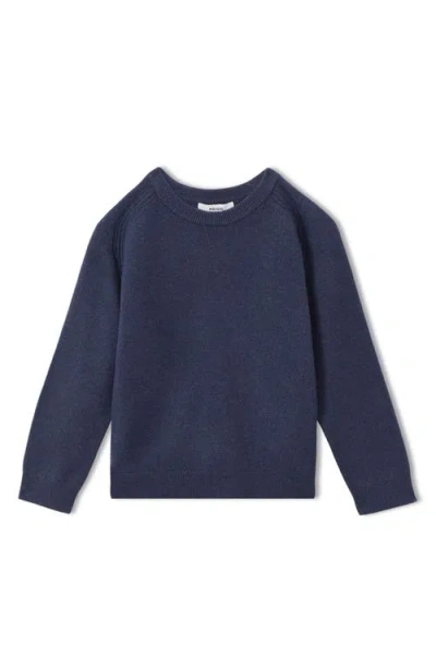 Reiss Kids' Cloud Jr. Wool Blend Crewneck Sweater In Dark Airforce Blue