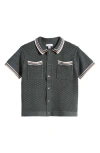 Reiss Little Boy's & Boy's Coulson Knit Short-sleeve Button-up Shirt In Dark Sage