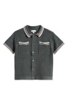 Reiss Little Boy's & Boy's Coulson Knit Short-sleeve Button-up Shirt In Green