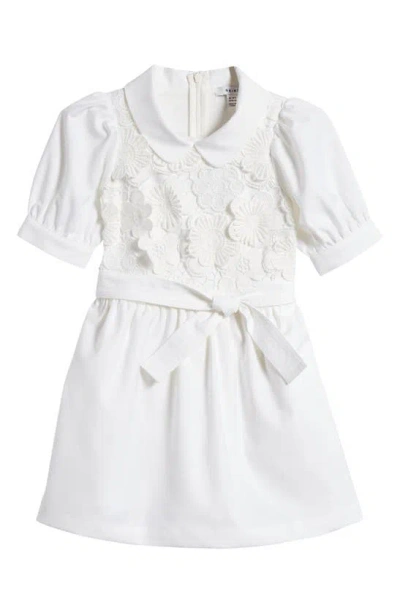 Reiss Kids' Dannie Lace Appliqué Dress In Ivory