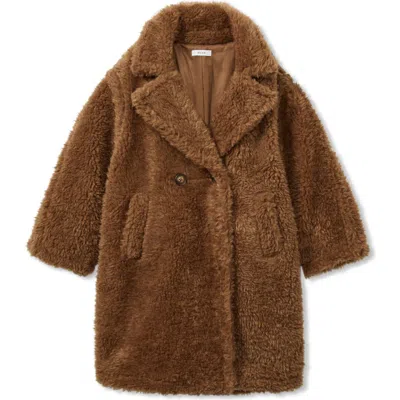 Reiss Girls' Darla Faux Fur Coat - Big Kid In Brown