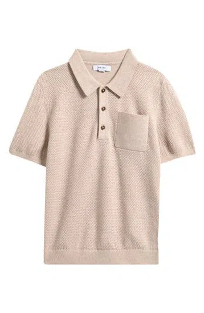 Reiss Kids' Demetri Cotton Knit Polo In Nude