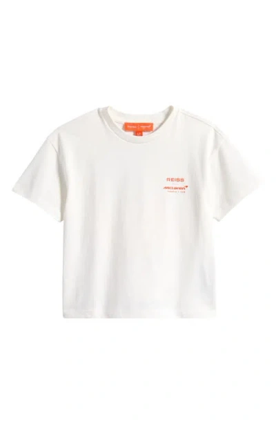 Reiss Kids' District Jr. Cotton Graphic T-shirt In White