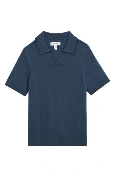 Reiss Kids' Duchie Sr. Johnny Collar Wool Polo In Blue