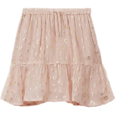 Reiss Kids' Ellen Sr. Metallic Leopard Spot Tiered Skirt In Pink