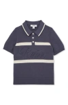 Reiss Kids' Ellis Stripe Cotton Polo In Blue