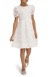 REISS KIDS' EMELIE FLORAL PUFF SLEEVE PARTY DRESS