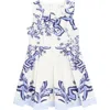 Reiss Kids' Emiline Pleat Fit And Flare Dress In White
