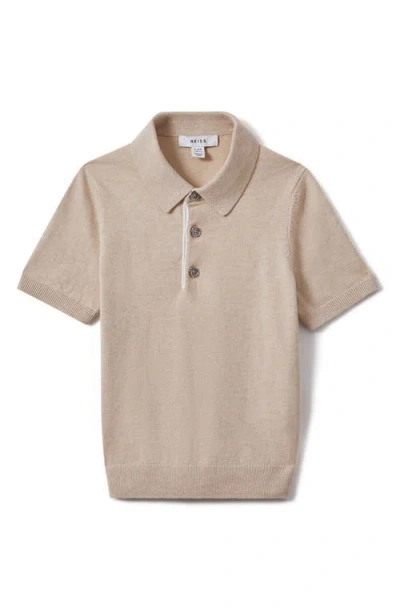 Reiss Kids' Finch Sr Polo Sweater In Camel