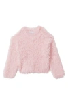 Reiss Pink Freida Teen Fluffy Crew Neck Jumper In Pink