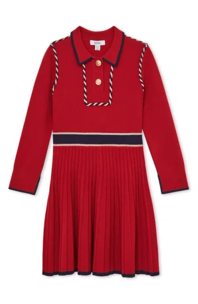 Reiss Kids' Freya Long Sleeve Sweater Dress In Red