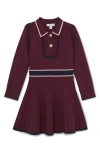 Reiss Kids' Freya Piped Sweater Dress In Purple
