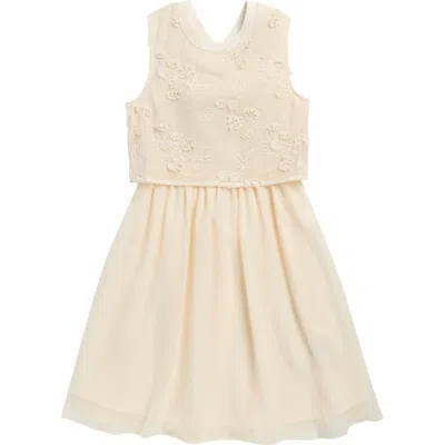 Reiss Kids' Gianna Floral Embroidered Dress In White
