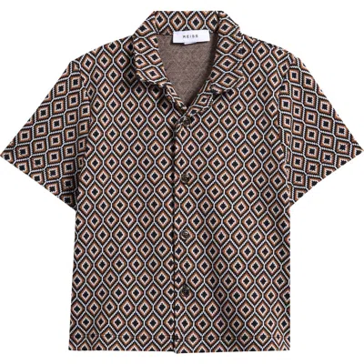 Reiss Kids' Grove Button-up Cuban Shirt In Pattern