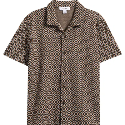 Reiss Kids' Grove Button-up Cuban Shirt In Pattern