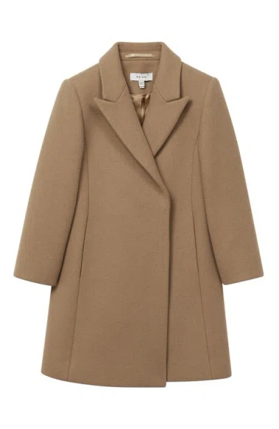 Reiss Harlow - Camel Harlow Teen Mid Length Wool Blend Coat