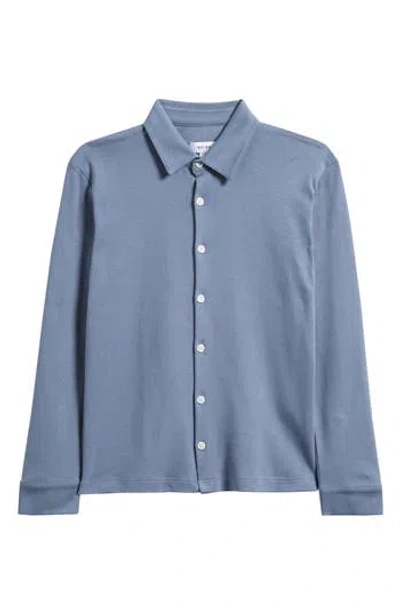 Reiss Kids' Hendon Cotton Button-up Shirt In Blue