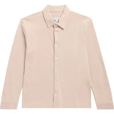 Reiss Kids' Hendon Cotton Button-up Shirt In Brown