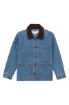 Reiss Mid Blue Herman 9-13 Yrs Corduroy-collar Denim Jacket In Blue