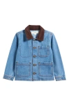 Reiss Mid Blue Herman 9-13 Yrs Corduroy-collar Denim Jacket In Blue