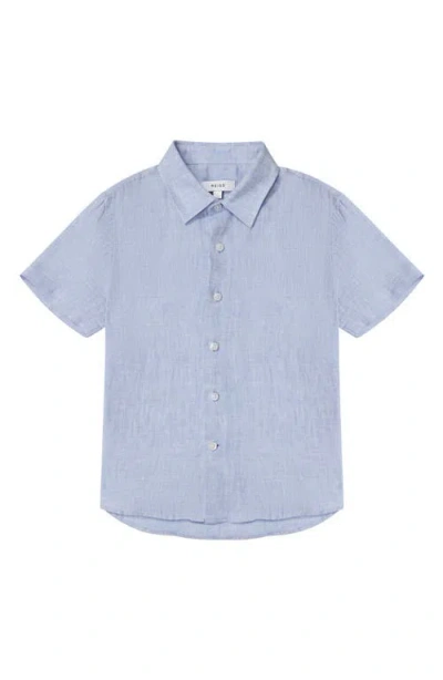 REISS REISS KIDS' HOLIDAY JR. SHORT SLEEVE LINEN BUTTON-UP SHIRT