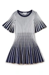 Reiss Kids' Ice Sr. Metallic Rib Dress In Silver