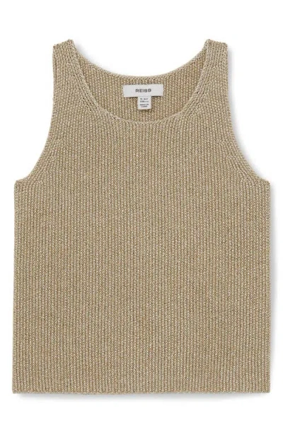 Reiss Kids' Mika Sr. Metallic Sweater Tank In Gold