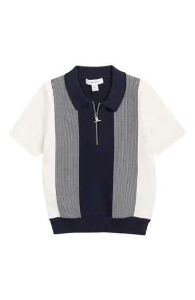 Reiss Kids' Milton Stripe Polo In Gray