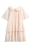 Reiss Kids' Nadia Accordion Pleat Dress In Nude