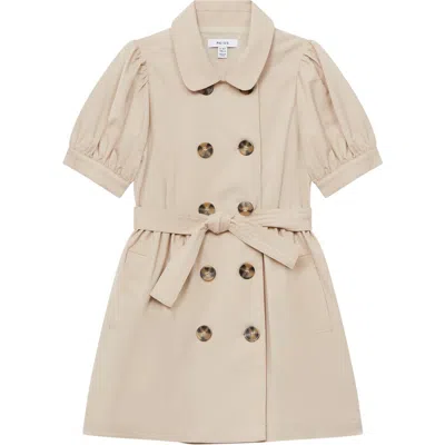 Reiss Kids' Naomi Jr. Cotton Trench Dress In Camel