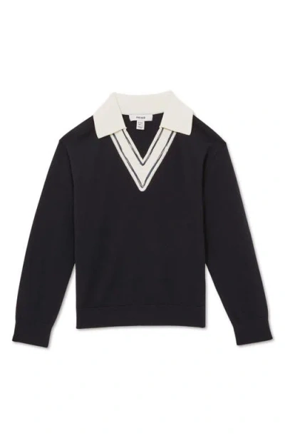 Reiss Kids' Neena Sr. Wool Johnny Collar Sweater In Navy
