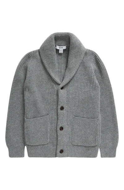 Reiss Kids' Nimbus Jr. Shawl Collar Cardigan In Grey Melange