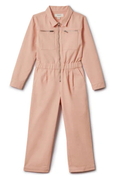 Reiss Kids' Penelope Sr. Cotton Utility Jumpsuit In Pink
