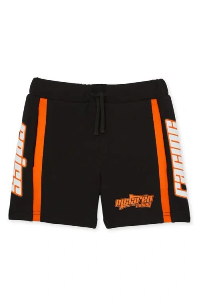 Reiss Kids' Ride Tie Waist Shorts In Black/orange